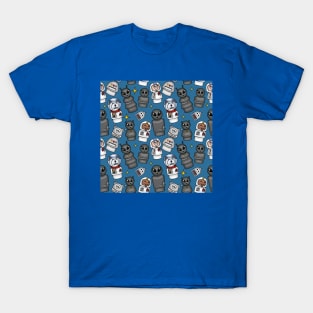 Little Astronauts, Space Dog, Aliens, and Robots Pattern T-Shirt